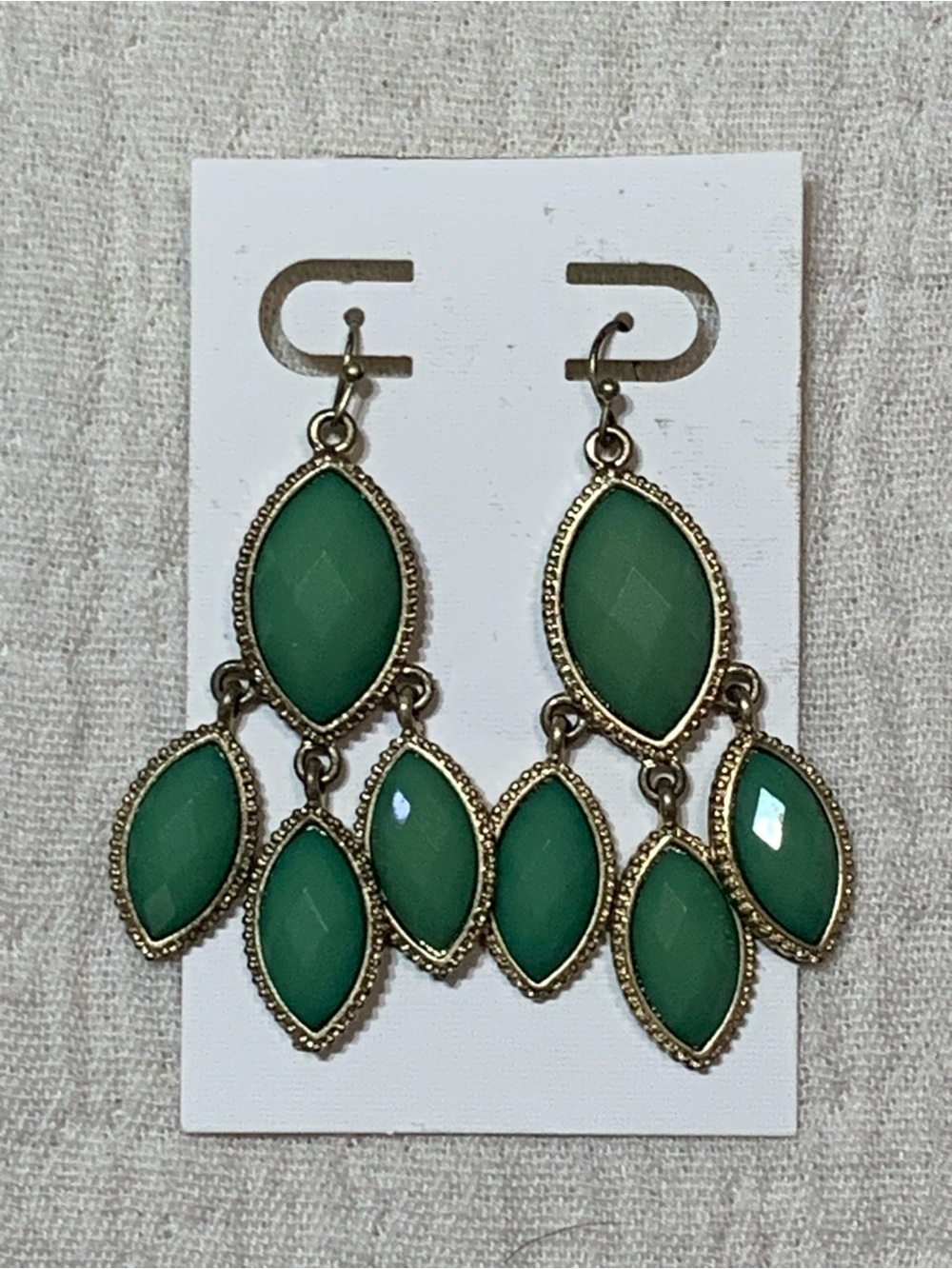 Vintage Inspired Green Statement Dangle Earrings